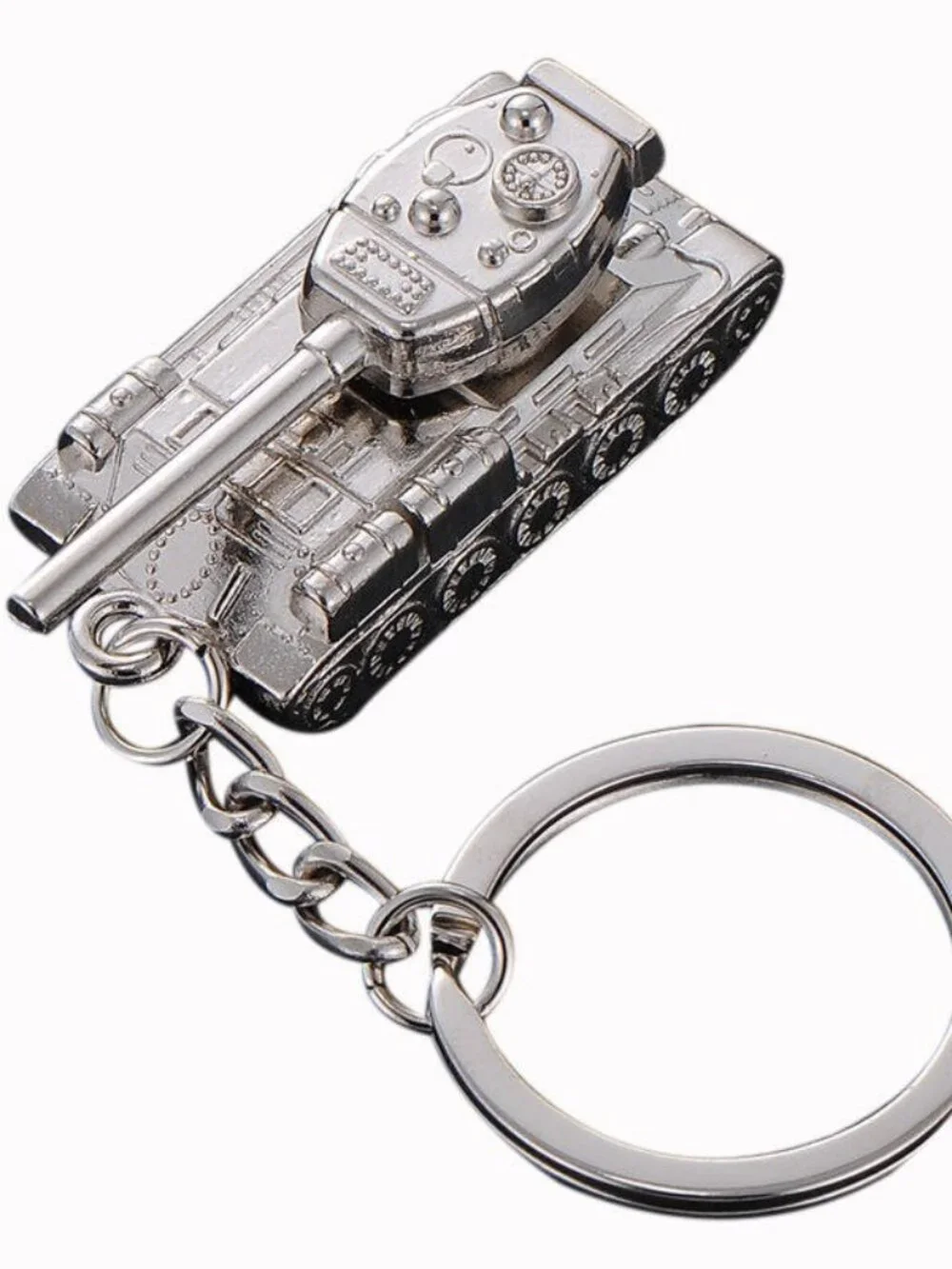 Military Tank Keychain Rotating Turret Cannon Army Vehicle Combat Gift Key Ring